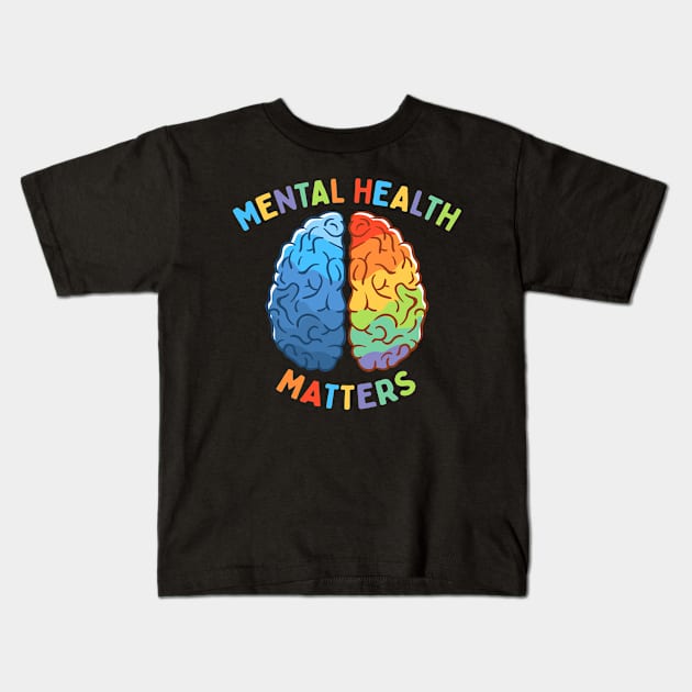 Mental Health Matters Kids T-Shirt by machmigo